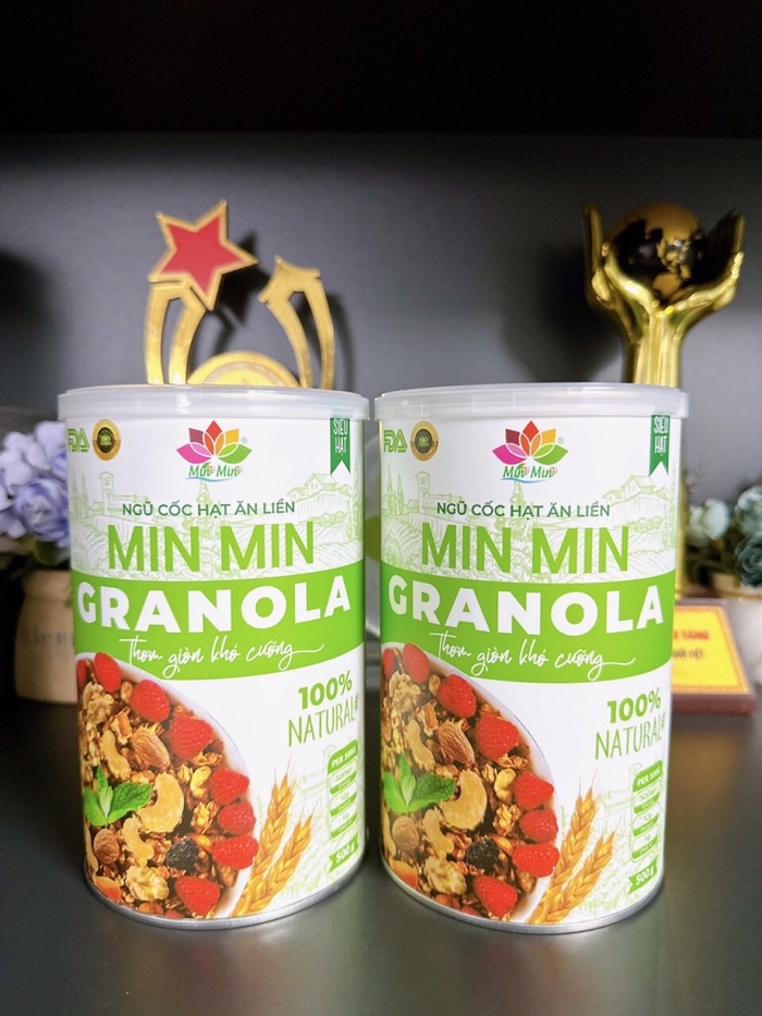 Mô tả Ngũ cốc hạt ăn liền Granola Min Min hộp 500g - 10