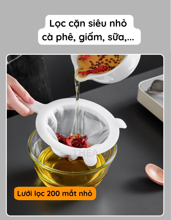 Rây lọc siêu mịn nhựa cao cấp, dụng cụ lọc sữa hạt, đậu nành, lọc trà ...