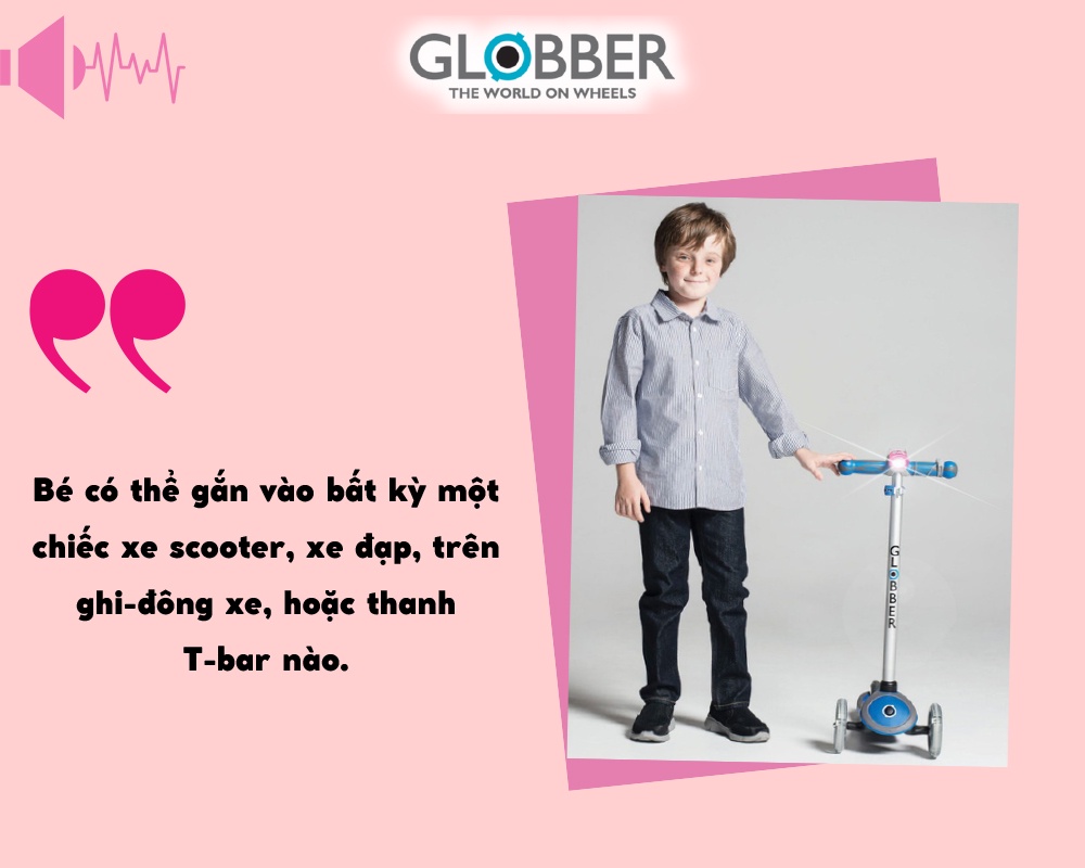 Mô tả Bộ Tín Hiệu Còi, Đèn Globber Mini Buzzer – Hồng - 3