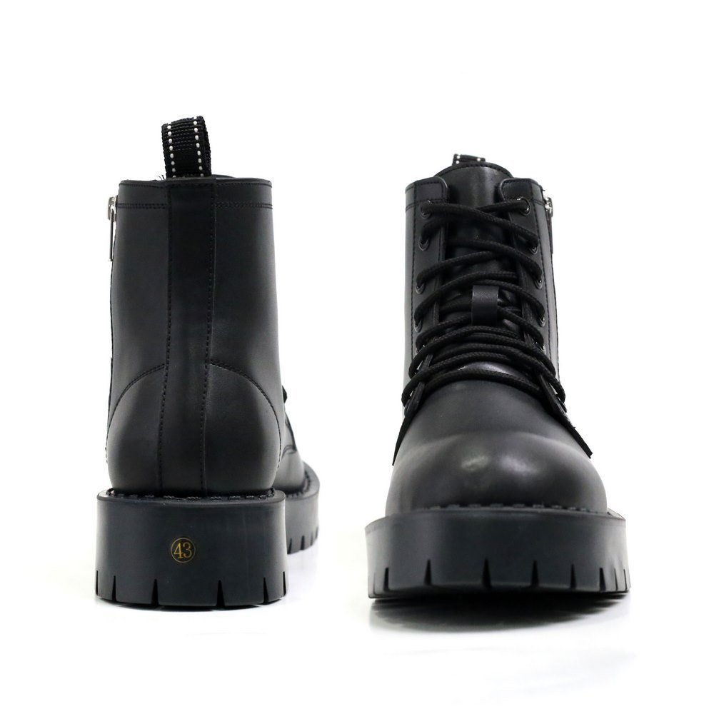 Mô tả Chunky Combat Boots da thời trang INICHI G1111 da lì, khóa kéo phiên bản đế chunky cao cấp - 2