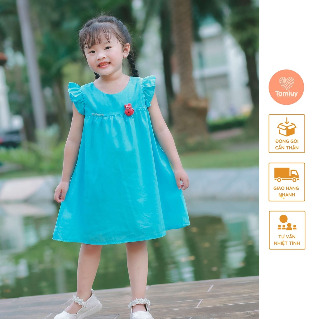 Mô tả Set Đầm Bé Gái Tamiuy  Đính Thú, Phối Quần Đùi Phồng Phong Cách Hè (1-10T) - 2