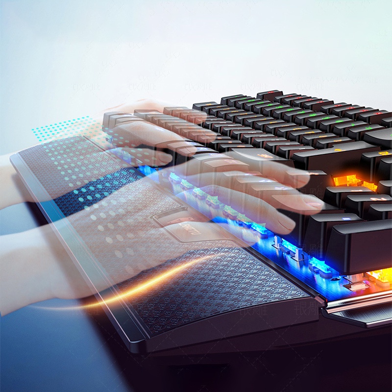 Mô tả Bàn phím cơ ZTU Smart K100 chơi game 104 phím có LED có kê tay chống mỏi, núm điều chỉnh âm thanh thuận tiện - 3