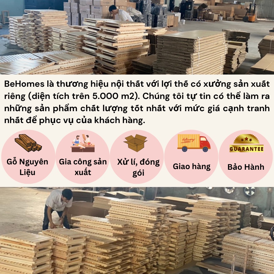 Mô tả Kệ tab gỗ đầu giường mặt ván 2 tầng Behomes - 3