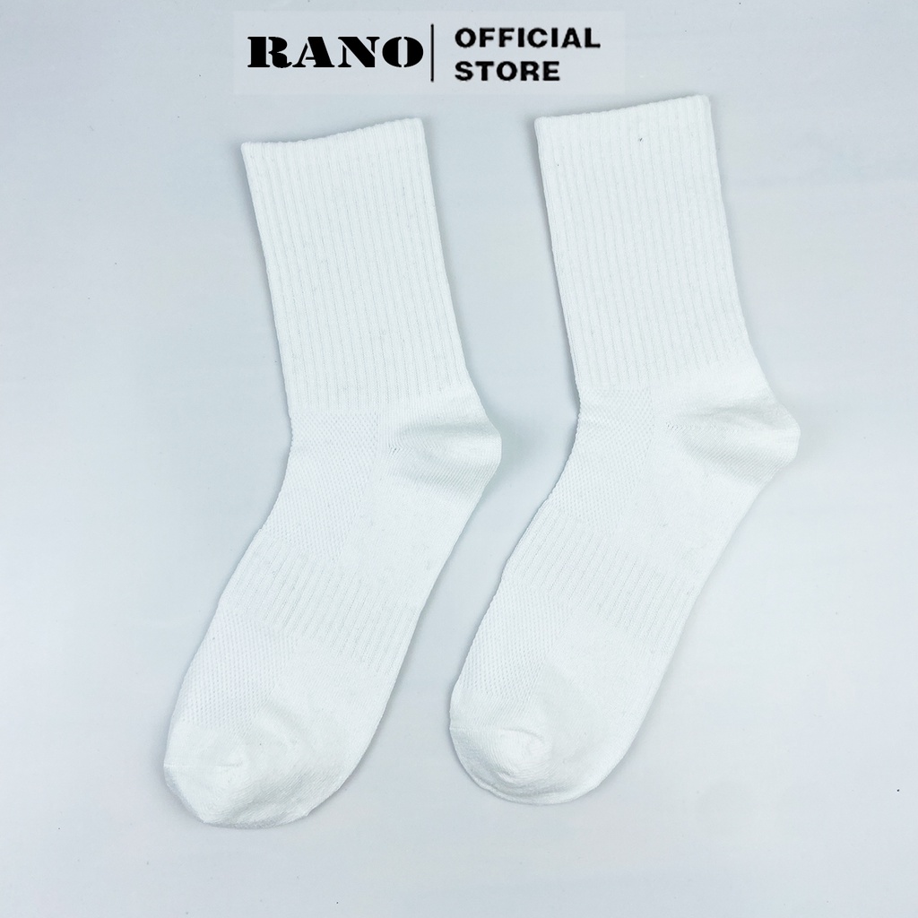Mô tả Tất Cổ Cao dài Basic Trơn thời trang unisex nam nữ RANO chất liệu cotton cao cấp mềm mại thoáng khí - 1
