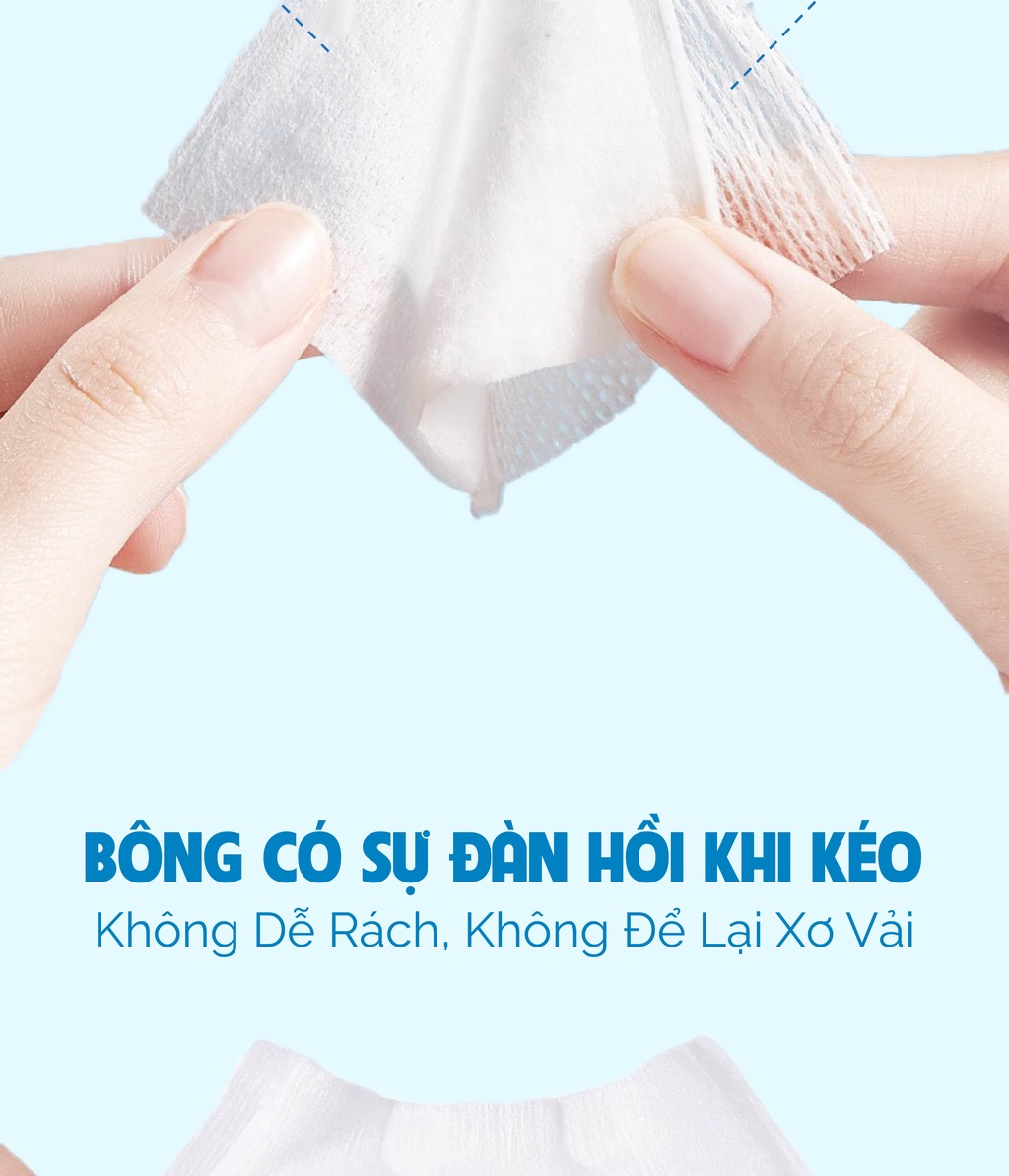 Mô tả Combo bông tẩy trang Slisoft cotton không dệt, mềm mịn an toàn cho da - 5