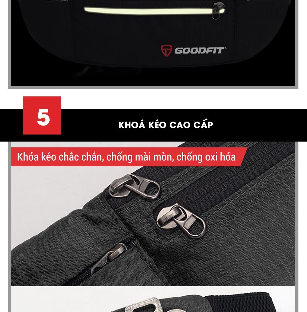 Mô tả Đai chạy bộ, túi đeo hông chạy bộ đựng điện thoại chống nước GoodFit GF108RB - 9