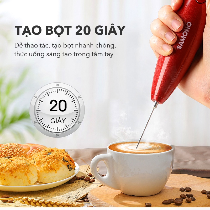 Mô tả Máy tạo bọt sữa Samono SW-MFB11 dụng cụ đánh trứng khuấy cà phê mini - 6