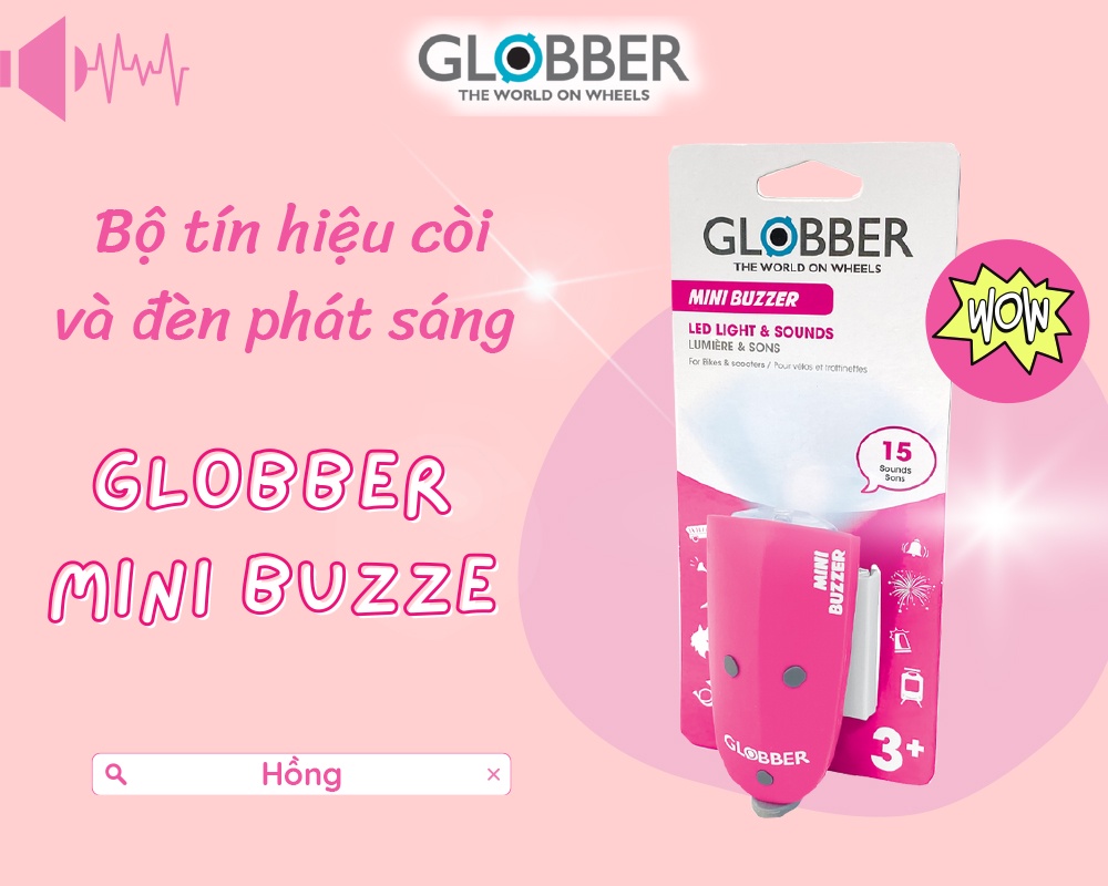Mô tả Bộ Tín Hiệu Còi, Đèn Globber Mini Buzzer – Hồng - 1