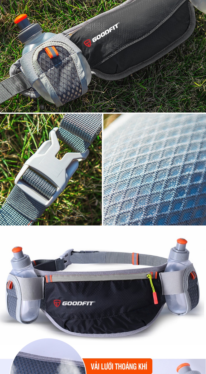 Mô tả Túi chạy bộ có 2 ngăn đựng nước chính hãng GoodFit GF109RB - 8