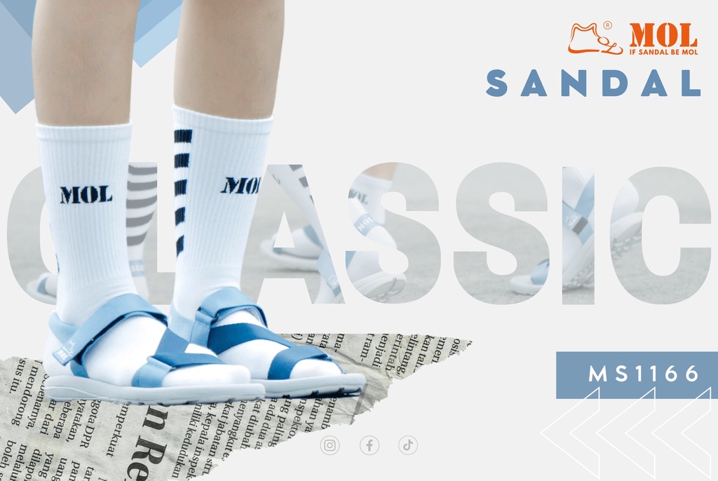 Mô tả Sandal nam nữ unisex MOL quai chữ Z MS1166XD màu xanh - 1