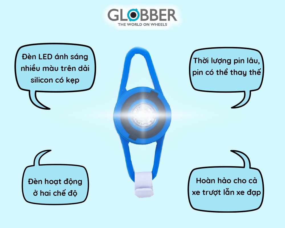 Mô tả Đèn phát sáng LED xe trượt scooter Globber - xanh dương - 2