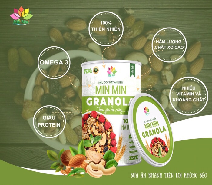 Mô tả Ngũ cốc hạt ăn liền Granola Min Min hộp 500g - 4