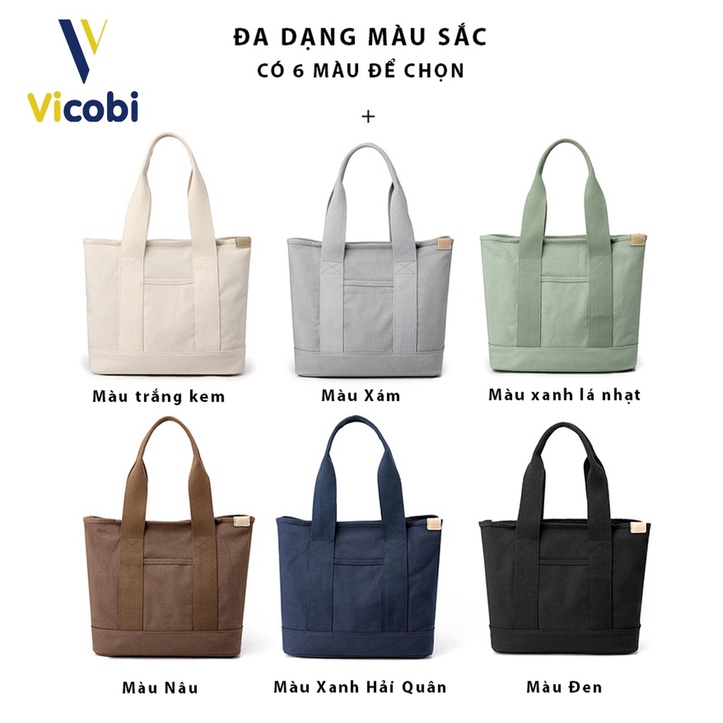 Mô tả Túi xách nữ vải Canvas dày dặn Dakota Vicobi CV1 - 3