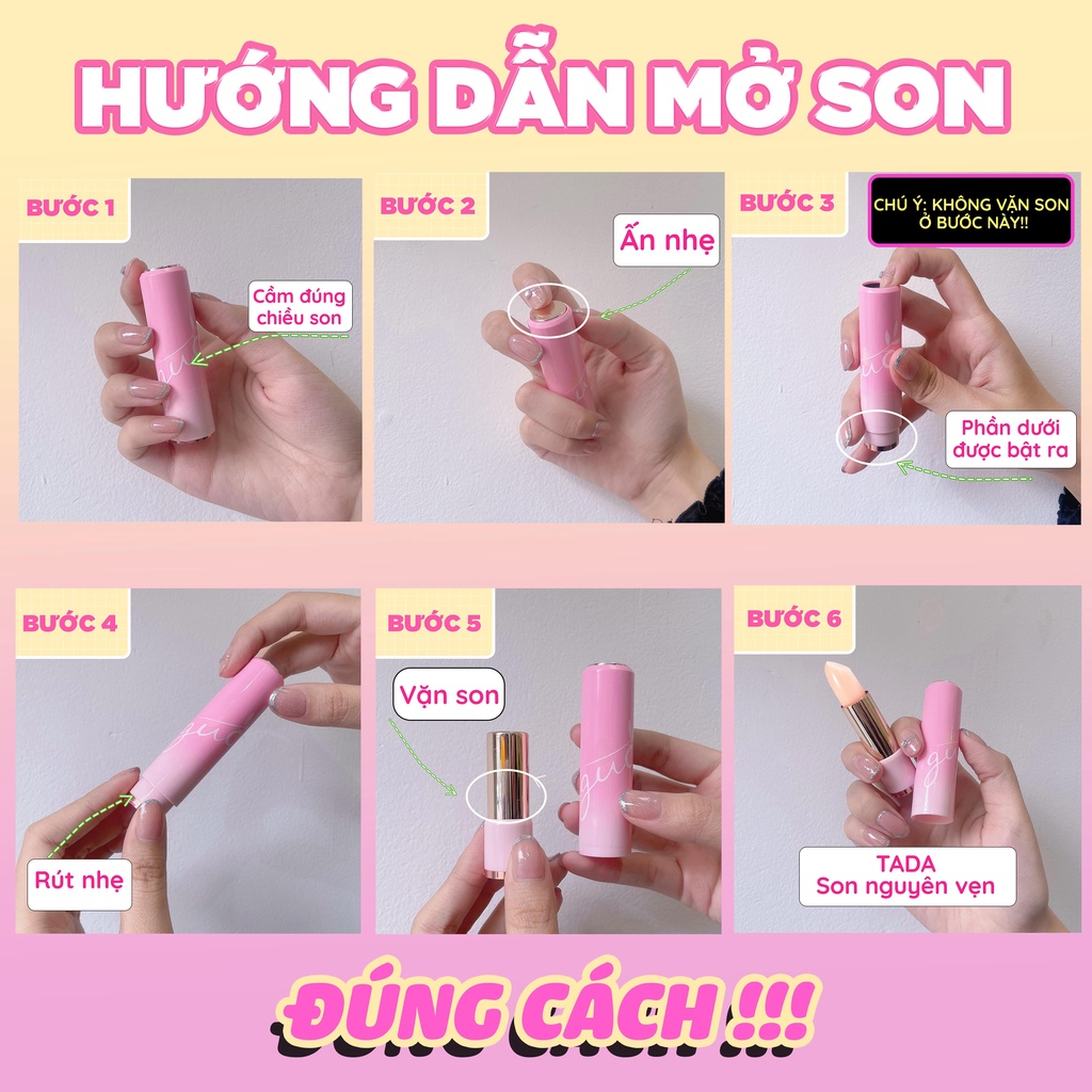 Mô tả Son dưỡng hồng dâu GUO - Rose Touch lip Balm 5gr - 8