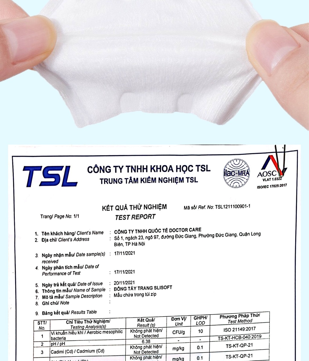 Mô tả Combo bông tẩy trang Slisoft cotton không dệt, mềm mịn an toàn cho da - 6