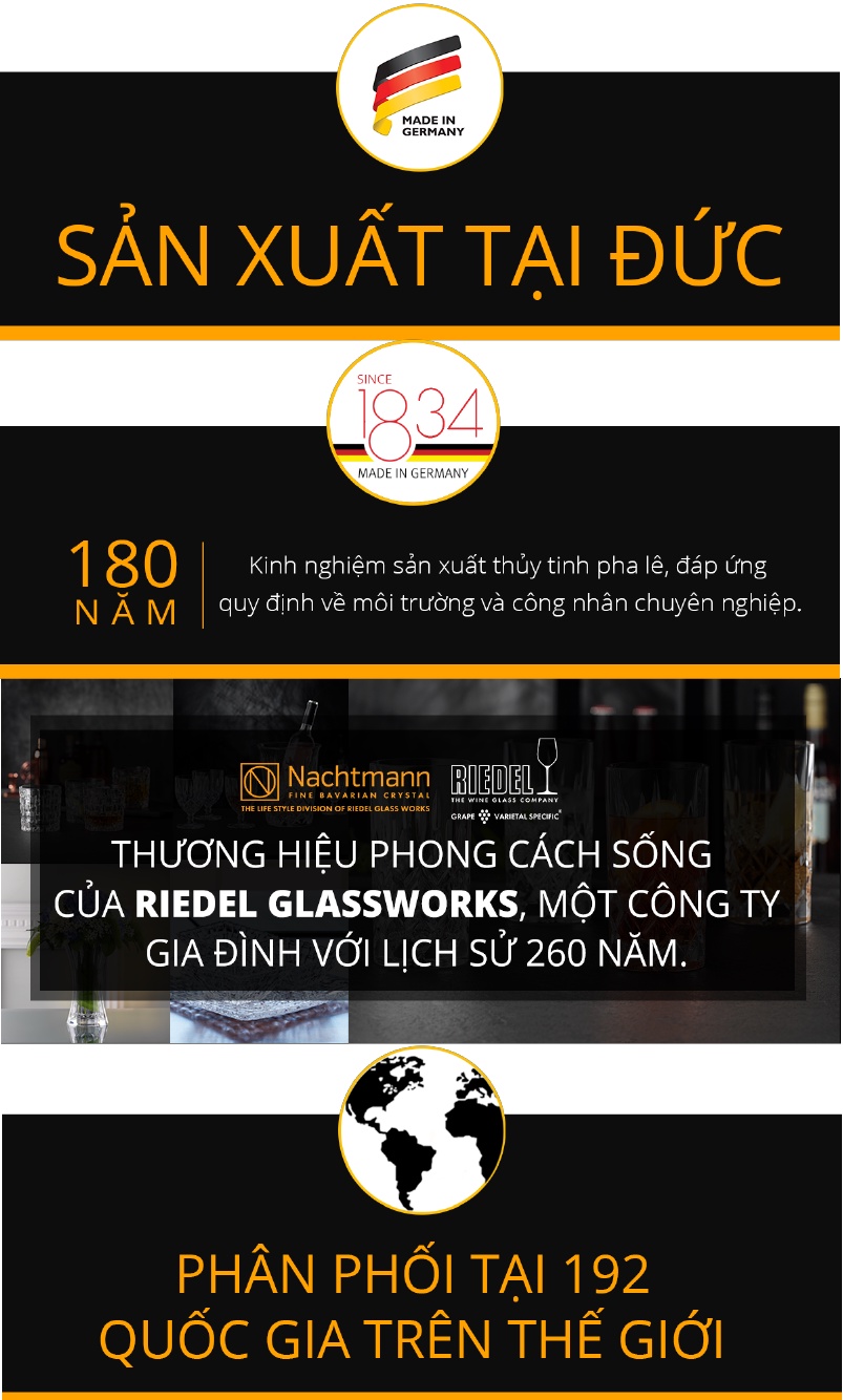 Mô tả Bộ 4 ly pha lê Nachtmann Highland, chính hãng Đức, an toàn cho sức khỏe, sang trọng, chống xước - 3