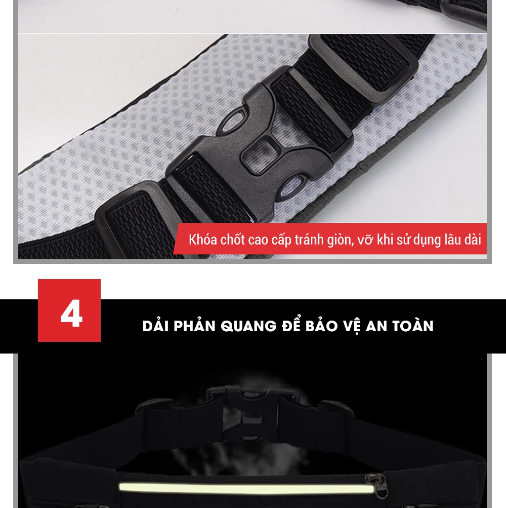 Mô tả Đai chạy bộ, túi đeo hông chạy bộ đựng điện thoại chống nước GoodFit GF108RB - 8