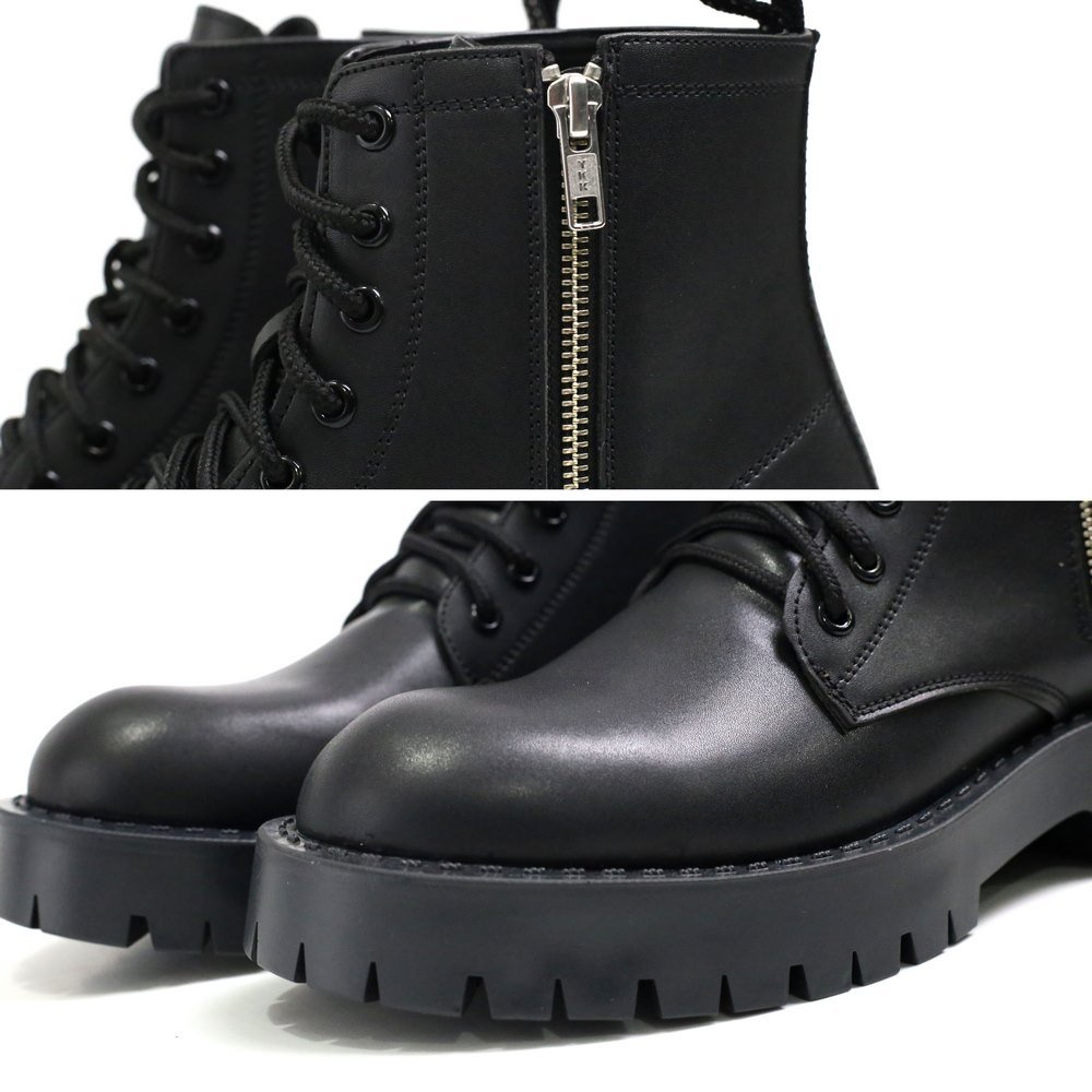 Mô tả Chunky Combat Boots da thời trang INICHI G1111 da lì, khóa kéo phiên bản đế chunky cao cấp - 4