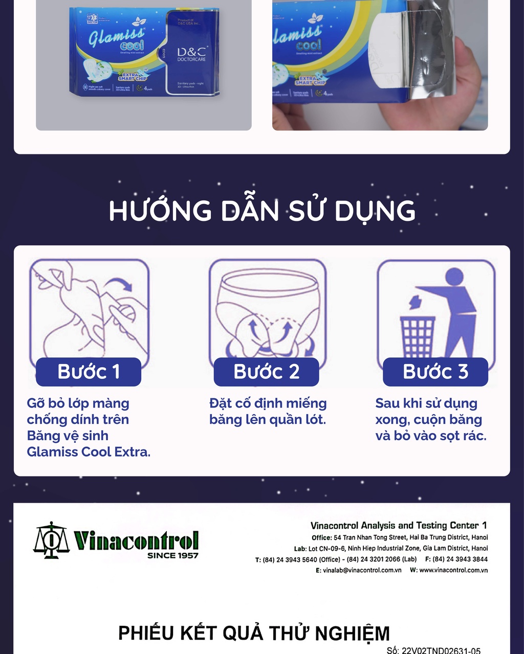 Mô tả Combo 6 gói Băng vệ sinh thảo dược Glamiss Cool Extra ban đêm 33,5 cm - 4