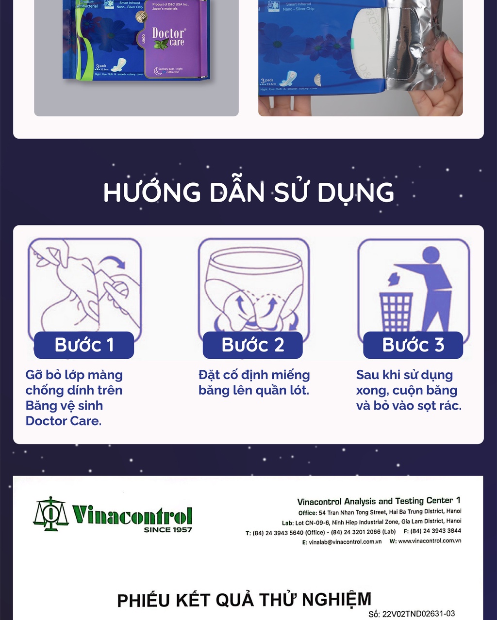 Mô tả Băng vệ sinh thảo dược D&C ban đêm 33.8cm Combo 6 gói - 4