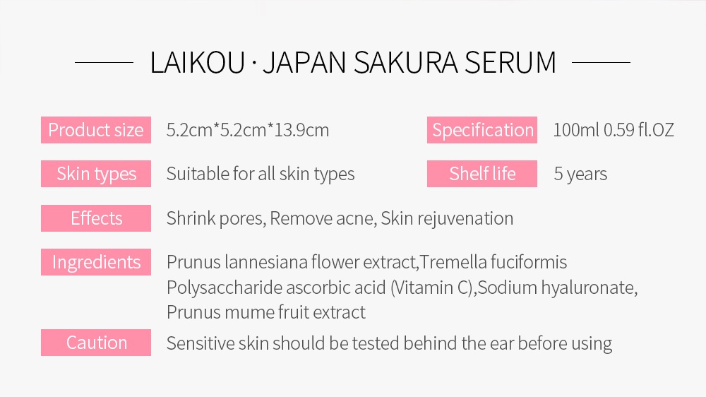 Mô tả Serum LAIKOU Nhật Bản 100ml giúp se khít lỗ chân lông và làm sáng tông da - 2