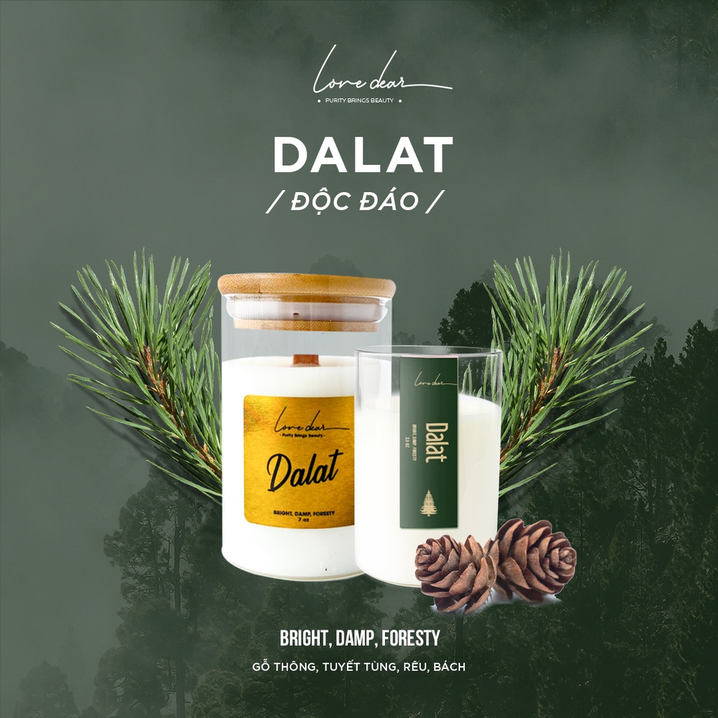 Mô tả Nến Thơm Phòng Cao Cấp LoveDear Dalat Từ Tinh Dầu Thiên Nhiên và Sáp Cọ - Trang Trí Decor 100g & 200g - 1