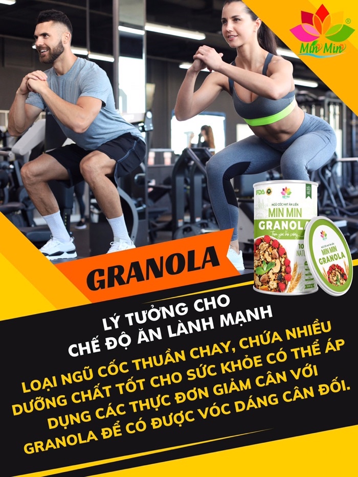 Mô tả Ngũ cốc hạt ăn liền Granola Min Min hộp 500g - 6