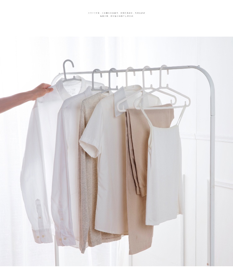 Mô tả Set 5/ 10/ 20 móc treo quần áo JUJIAJIA bằng nhựa PP chống trượt đa năng tiện lợi cây treo quần áo - 6