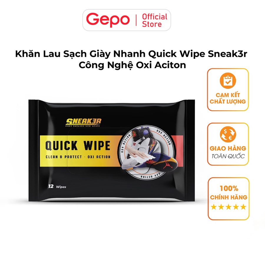 Mô tả Khăn Lau Sạch Giày Nhanh Quick Wipe Sneak3r Công Nghệ Oxi Aciton - 1