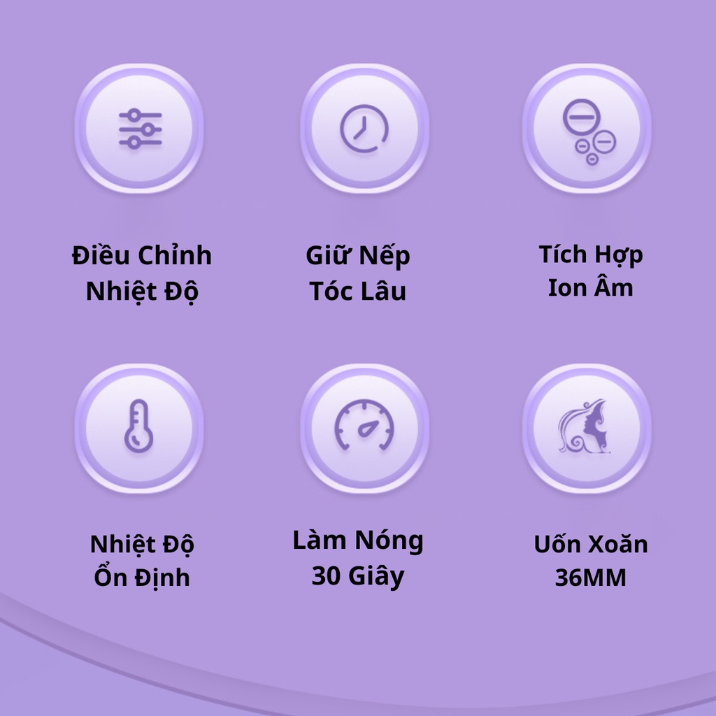 Mô tả Máy Uốn Tóc Xoăn Sóng Nước Size 36mm Nanomax XN-D36, 3 Chế Độ Nhiệt, Tích Hợp Ion Bảo Vệ Tóc Hư Tổn, Bh 6 Tháng - 1