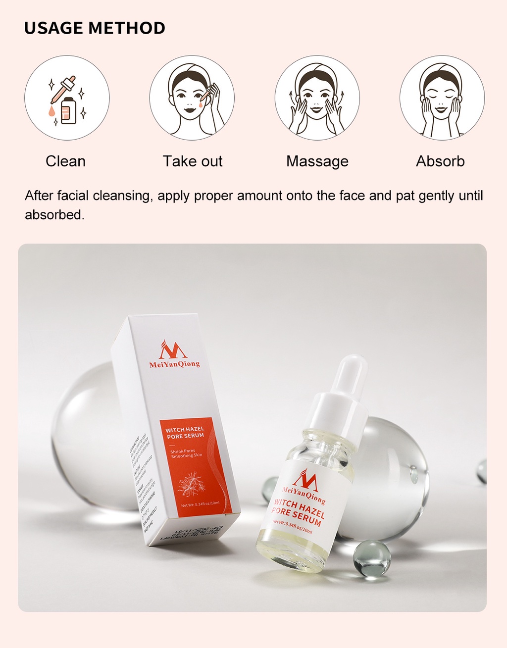 Mô tả MeiYanQiong Tinh chất Pore Se Giúp Thu Nhỏ Lỗ Chân Lông Và Làm Sáng Da 10ml - 9