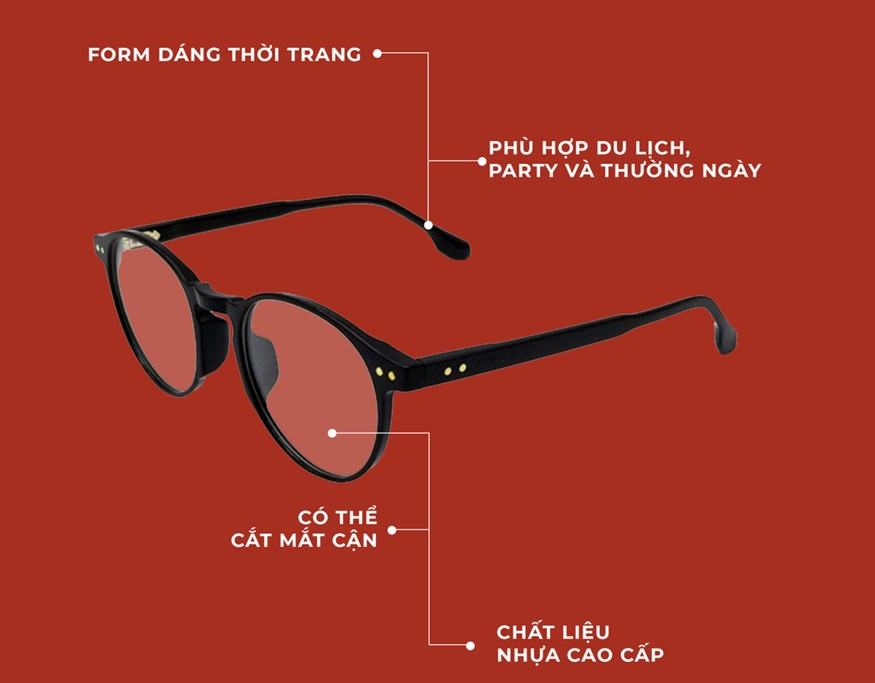 Gọng kính DOKCRAZY DANO màu đen