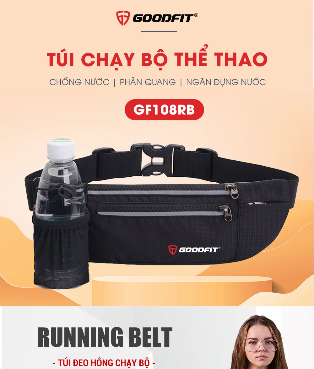 Mô tả Đai chạy bộ, túi đeo hông chạy bộ đựng điện thoại chống nước GoodFit GF108RB - 1