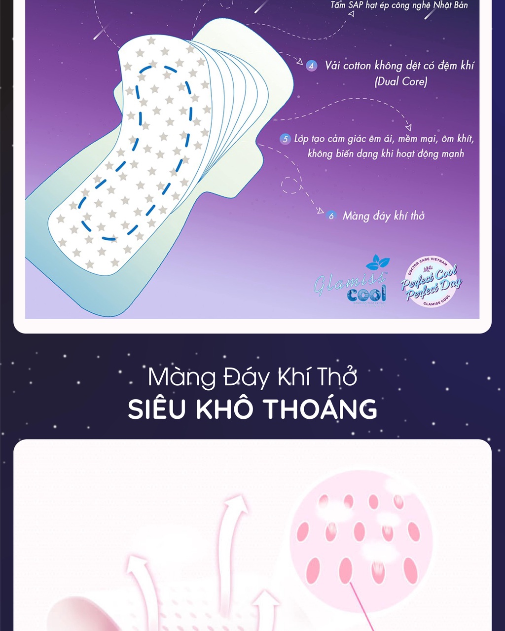 Mô tả Combo 3 gói băng vệ sinh thảo dược Glamiss Cool ban đêm 33.5 cm - 2