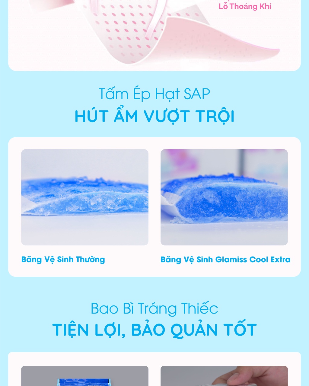Mô tả Combo 2 gói Băng vệ sinh thảo dược the mát Glamiss Cool Extra ban ngày 24,5 cm - 3