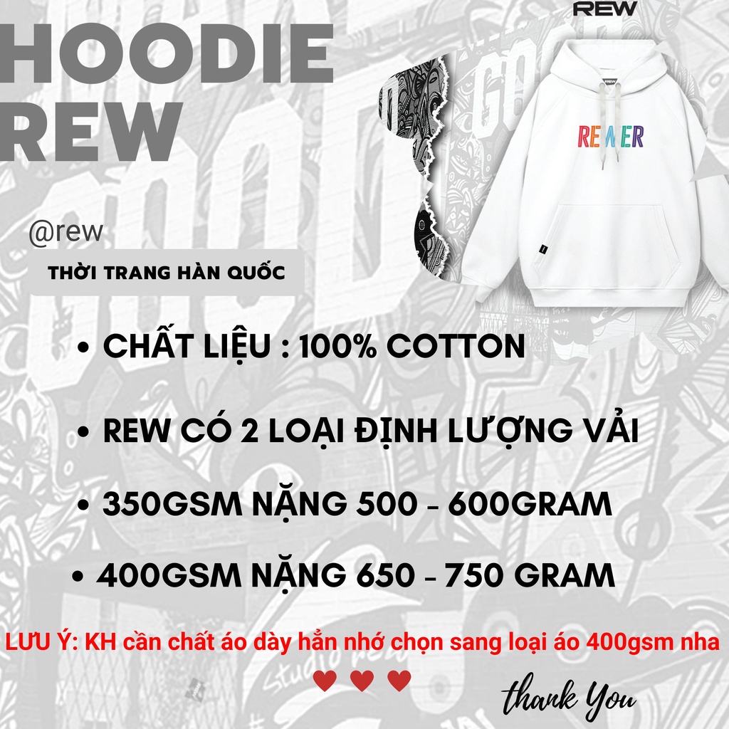 Áo hoodie local brand REW form rộng Unisex dành cho cả nam và nữ mẫu ...
