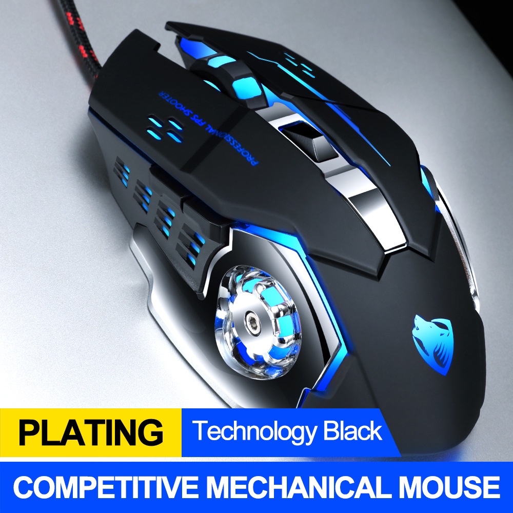 Mô tả Chuột có dây gaming ZTU Smart V6 Led Tự động đổi màu sắc, Chuột chơi game 6 Nút Bấm DPI 3600 - 2