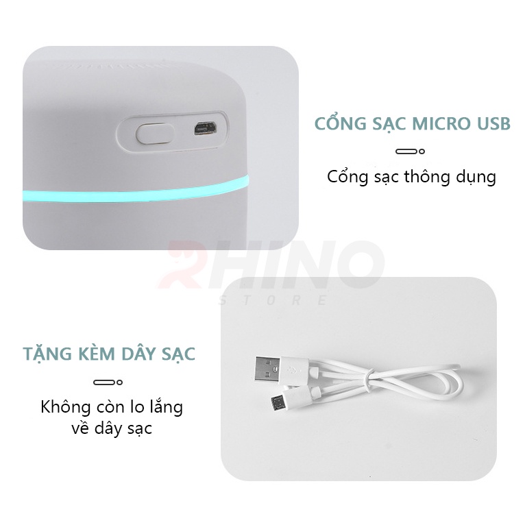 Mô tả Máy phun sương,  tinh dầu Rhino H901 tạo ẩm dung tích 420ml - 2