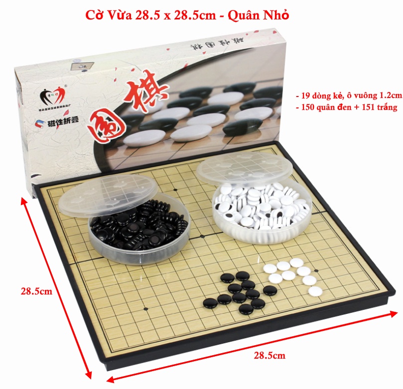 Mô tả Bộ Cờ Vây Nam Châm Chọn Kích Thước Siêu To 37*37Cm, Trò Chơi Cờ Caro Cao Cấp, Có Bàn Là Hộp Đựng Hãng Amalife - 4