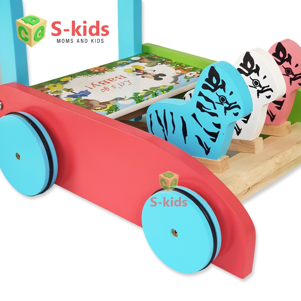 Mô tả Xe Tập Đi Bằng Gỗ Cho Bé Có Vòng Cao Su Chống Trượt. Đồ Chơi Trẻ Em Thông Minh S-Kids - 3