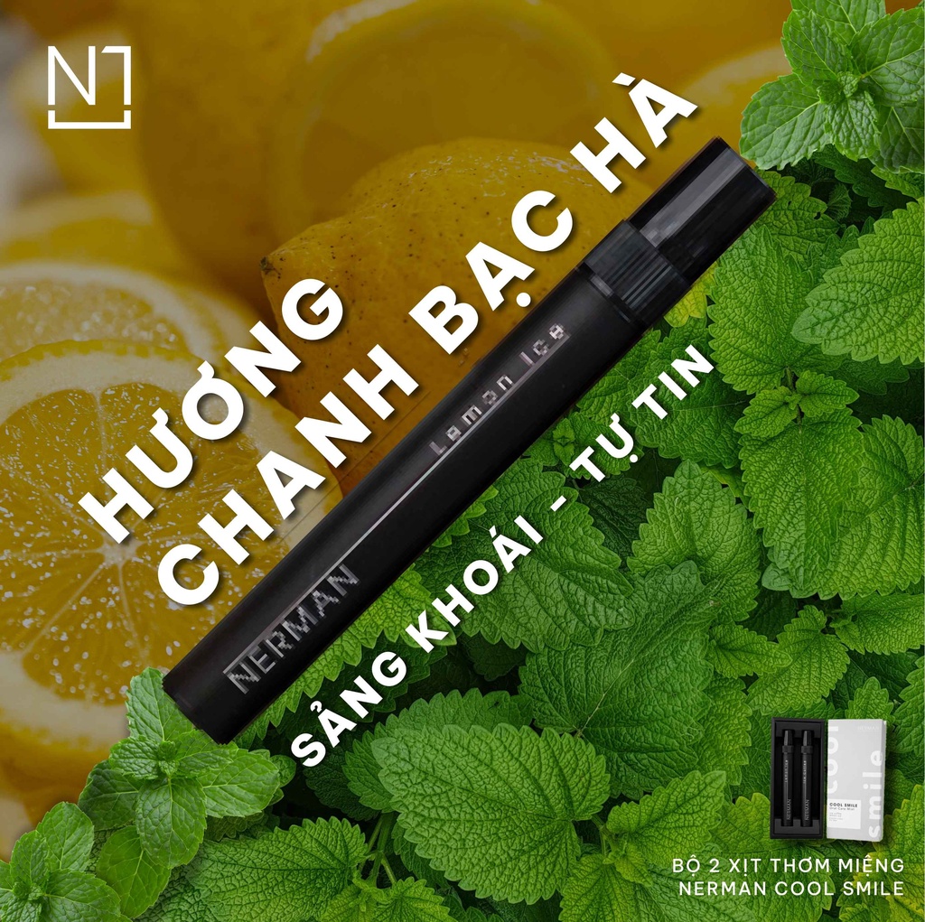 Mô tả Xịt thơm miệng Nerman Cool Smile 2 hương Ice Coffee & Lemon Ice 10ml/chai - 8