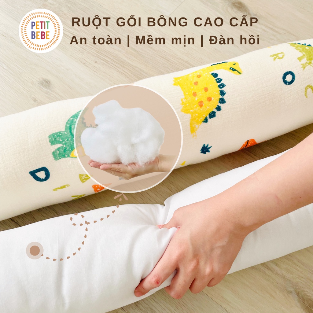 Mô tả Gối ôm dài 60cm tencel 60s cho bé PETIT BEBE mềm mát thoáng khí an toàn bé trai bé gái - 3