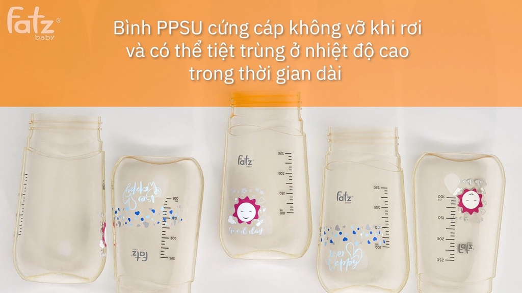 Mô tả Bình uống nước PPSU bật hút 2 tay cầm với phao 360 độ 250ml Fatzbaby FB0298BT (Màu hồng, màu xanh) - 1
