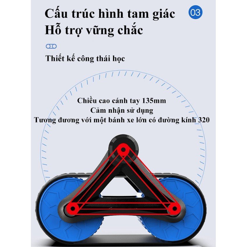 Mô tả Con Lăn Tập Cơ Bụng Sử Dụng Công Nghệ Mới Có Phanh Lò Xo Trợ Lực Đại Nam Sport + Kèm Thảm Lót Gối - 6