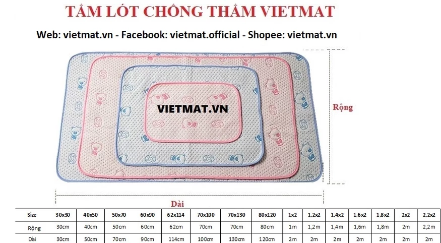 Tấm lót chống thấm Vietmat 4 lớp mềm êm