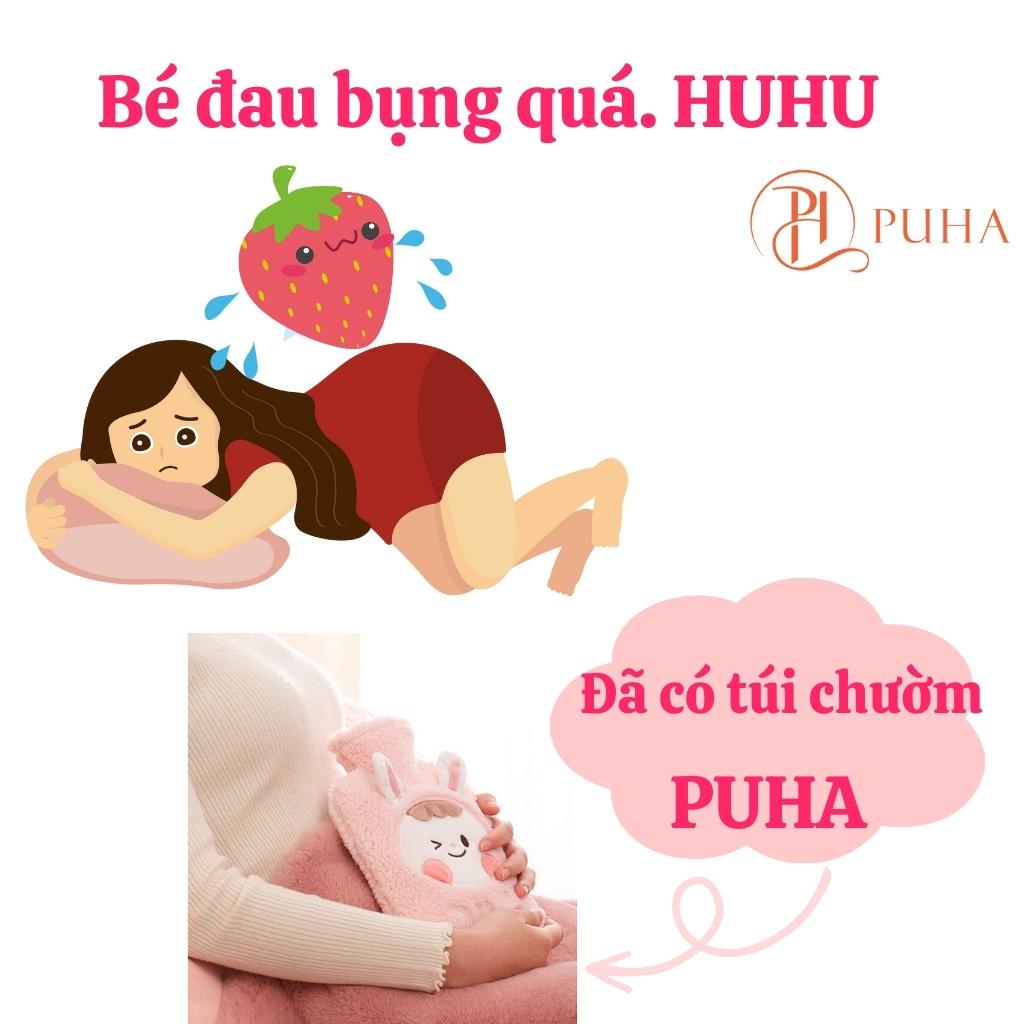 Túi chườm nóng bụng kinh PUHA màu hồng