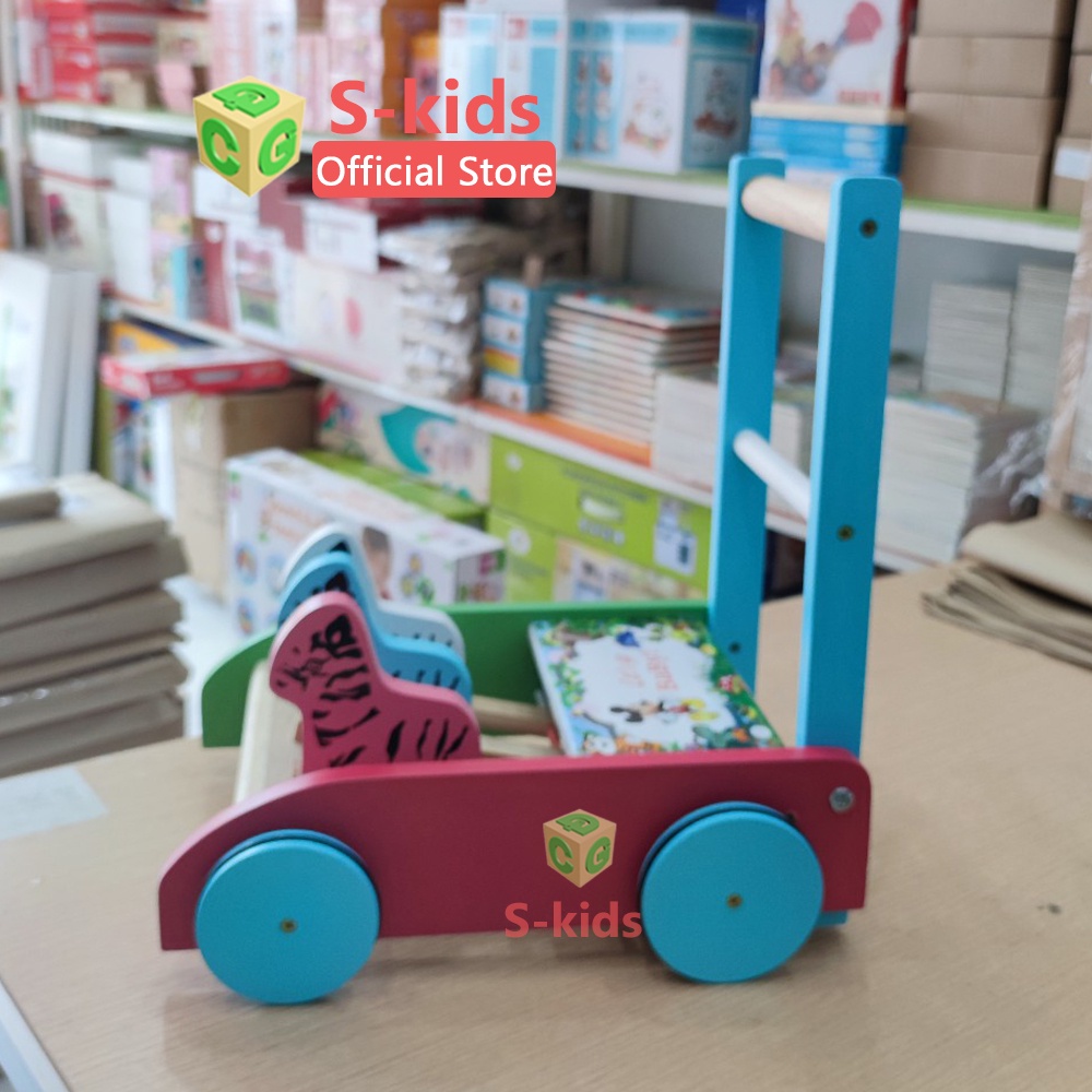 Mô tả Xe Tập Đi Bằng Gỗ Cho Bé Có Vòng Cao Su Chống Trượt. Đồ Chơi Trẻ Em Thông Minh S-Kids - 5