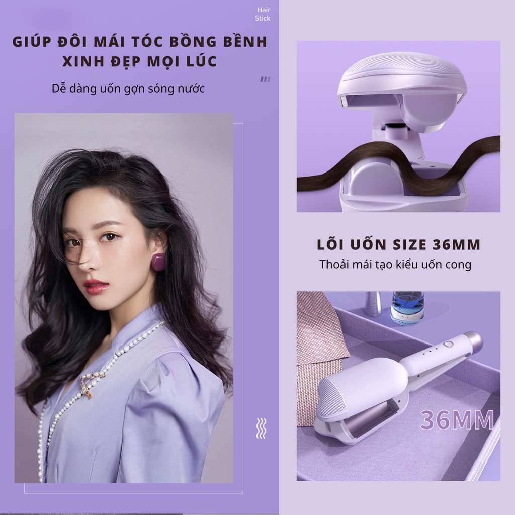 Mô tả Máy Uốn Tóc Xoăn Sóng Nước Size 36mm Nanomax XN-D36, 3 Chế Độ Nhiệt, Tích Hợp Ion Bảo Vệ Tóc Hư Tổn, Bh 6 Tháng - 2