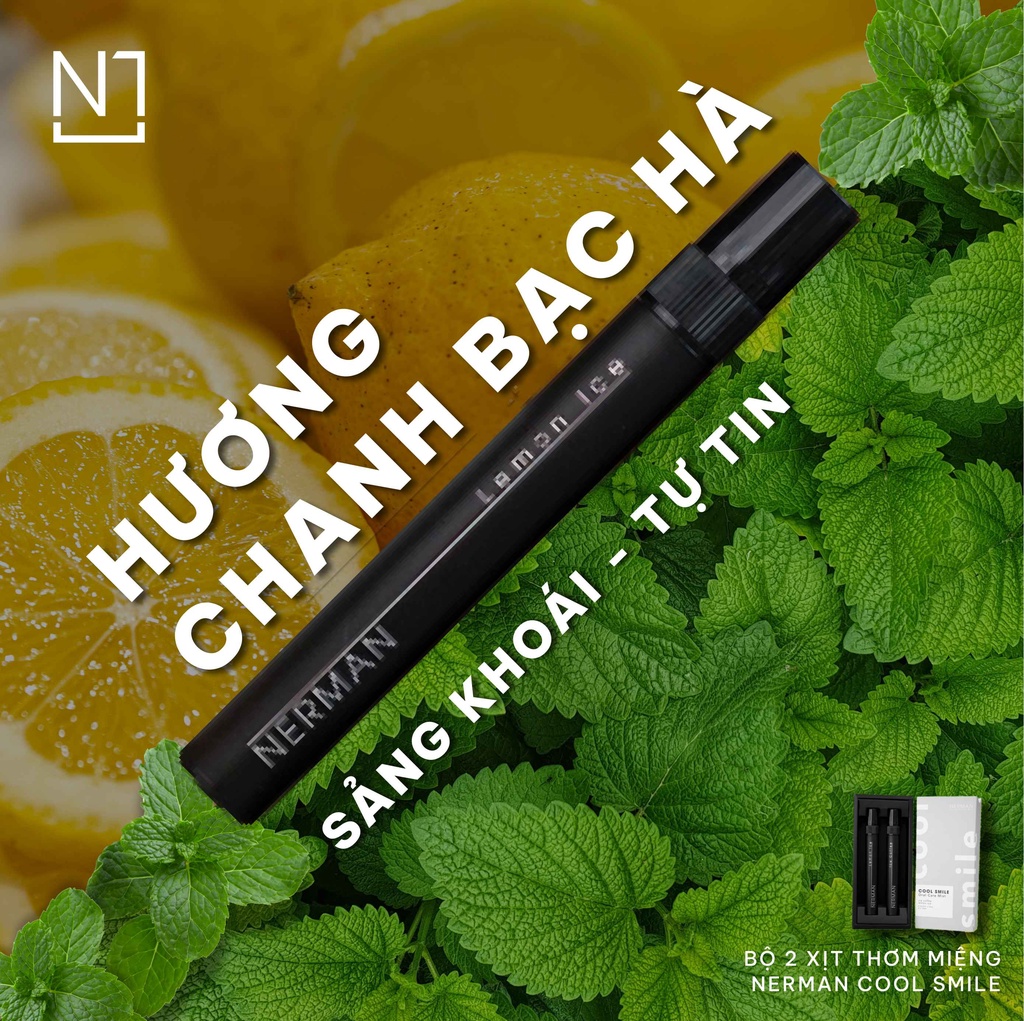 Mô tả Xịt thơm miệng Nerman Cool Smile 2 hương Ice Coffee & Lemon Ice 10ml/chai - 9