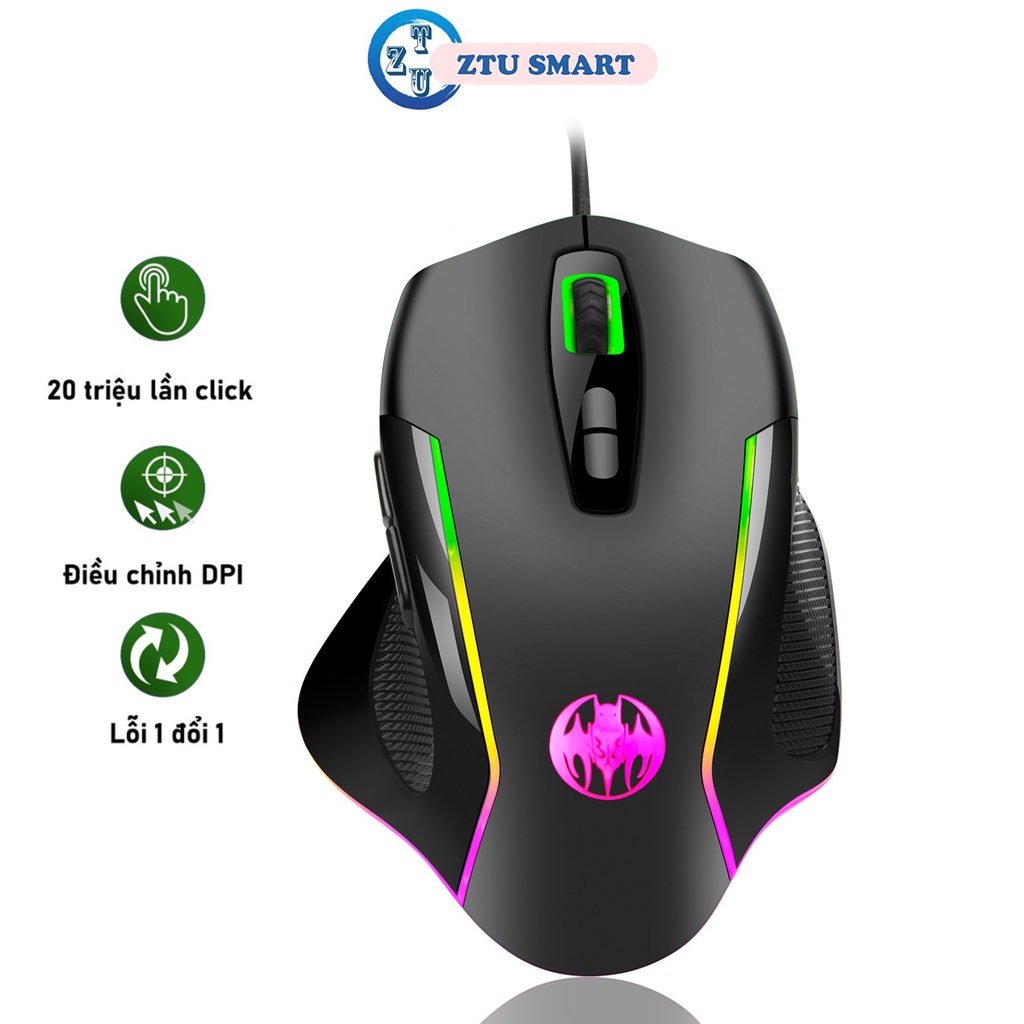 Mô tả Chuột máy tính ZTU Smart G30 bản có dây DPI 7200 thiết kế công thái học phù hợp cả gaming và văn phòng - 1